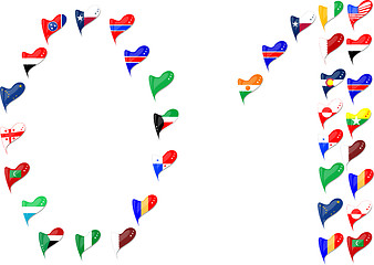 Image showing world country heart flag Number 0 1