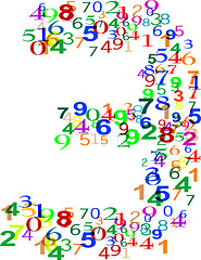 Image showing Number 3 Three made from colorful numbers