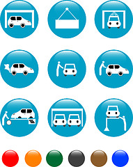 Image showing car Auto service blue button set icon