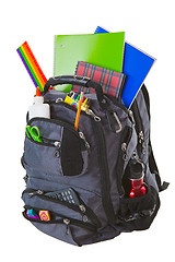 Image showing Backpack With School Supplies