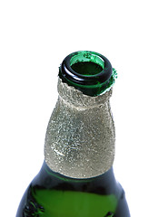 Image showing neck of green bottle