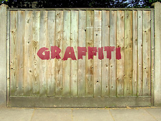 Image showing Graffiti fence