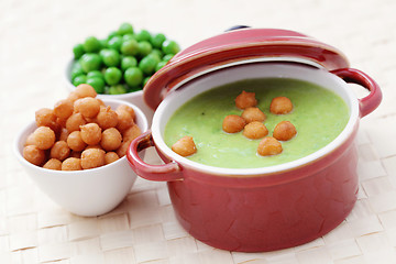 Image showing green pea soup