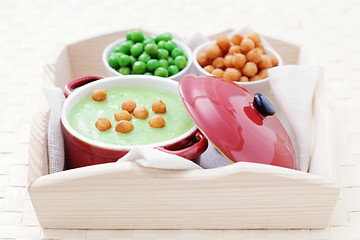 Image showing green pea soup