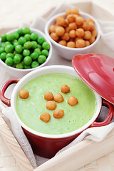 Image showing green pea soup