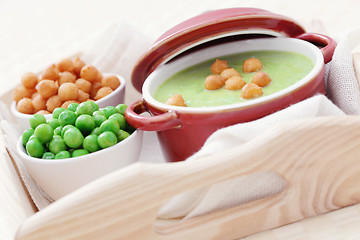 Image showing green pea soup