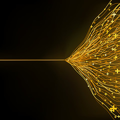 Image showing Gold abstract composition of delicate lines. EPS 8