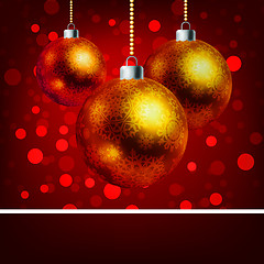 Image showing Christmas baubles with bokeh background. EPS 8