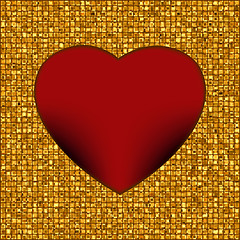 Image showing Gold frame in the shape of heart. EPS 8