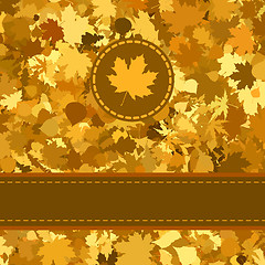 Image showing Gold autumn background with leaves. EPS 8