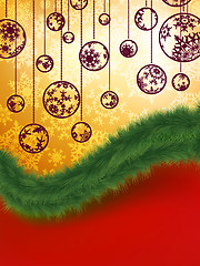Image showing Christmas Card with baubles. EPS 8