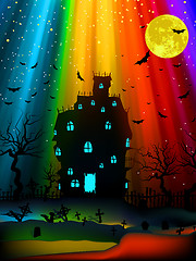 Image showing Halloween image with old mansion. EPS 8