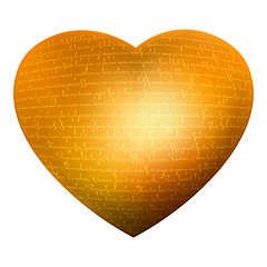 Image showing Golden heart, glow letters, text - love you. EPS 8