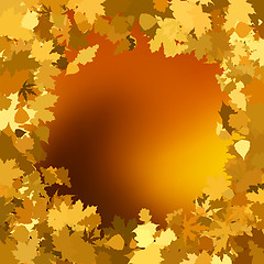 Image showing Gold autumn background with leaves. EPS 8