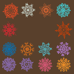 Image showing Cute Retro Snowflakes. EPS 8