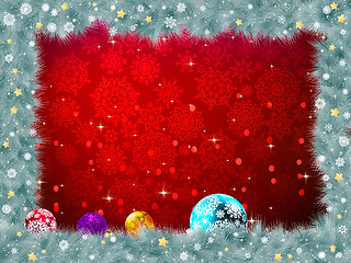 Image showing Christmas background with baubles. EPS 8