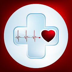 Image showing Heart and heartbeat symbol. EPS 8