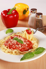 Image showing Fresh spaghetti meal