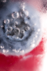 Image showing Raspberry and blackberry frozen in ice sticks