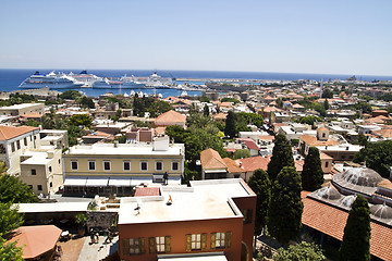 Image showing Beautiful view of Rhodes Old Town.