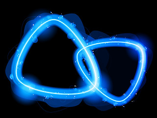 Image showing Blue Triangle Border with Sparkles and Swirls