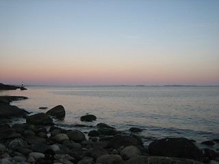 Image showing Sunset on the coast