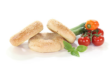 Image showing three Bagel