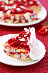Image showing Cheesecake with redcurrant