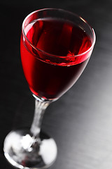 Image showing Glass of red wine