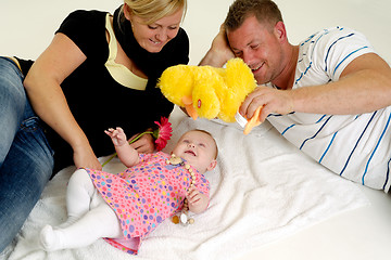 Image showing Happy family playing