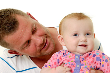 Image showing Smiling father and baby