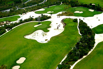 Image showing Flying over golf course