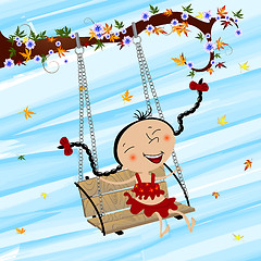 Image showing Swinging girl