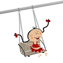 Image showing Girl on a swing