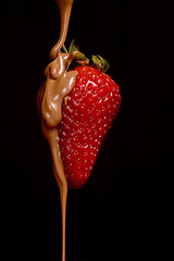 Image showing chocolate & strawberry