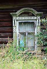 Image showing Window of the Russian Village House 