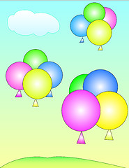 Image showing balloons in the sky