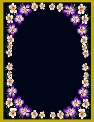Image showing Decorative flowers in a frame