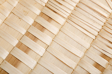 Image showing Background of rustic interlaced straw