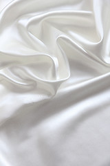 Image showing Smooth elegant white silk as wedding background 