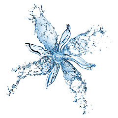 Image showing flower from water splashes isolated on white