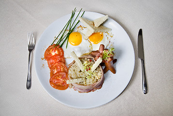 Image showing English breakfast on the plate
