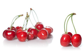 Image showing red cherry isolated on white