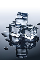 Image showing ice cubes with water drops