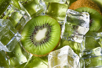 Image showing fresh kiwi with ice