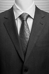 Image showing business dark grey suite with white shirt and tie