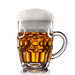 Image showing Beer in glass isolated on white 