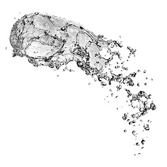 Image showing water splash with bubbles isolated on white