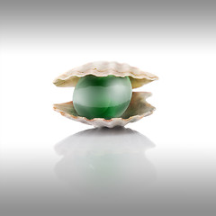 Image showing stylized green pearl on white