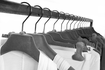 Image showing clothes on racks in store